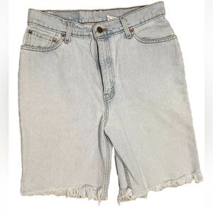 Vintage Mid 90s Levis 512 Denim Cut Off Shorts Size 13 Light Wash